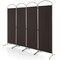 Costway 4 Panels Folding Room Divider 6 Ft Tall Fabric Privacy Screen Black/Brown/Grey/White